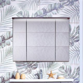 Зеркальный шкаф с подсветкой Бриклаер Кристалл 4627125414923 95 см ясень анкор темный